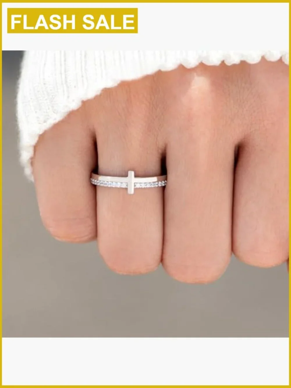 Women's 925 Sterling Silver Cross Ring Never Quit Engraved